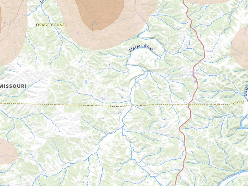 Radar-estimated hail-size map of the storm over Argyle, MO on Apr 27, 2026