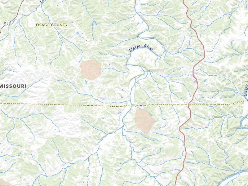 Radar-estimated hail-size map of the storm over Argyle, MO on Jul 9, 2026