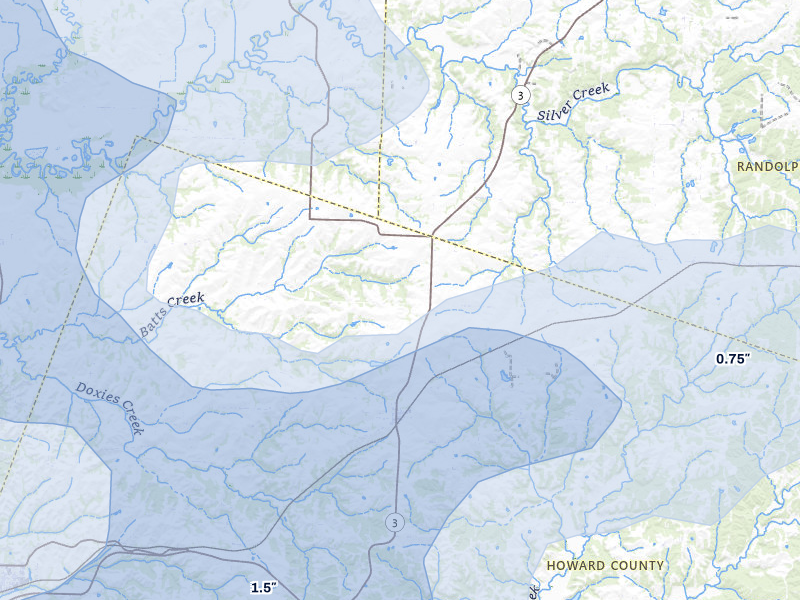 NEXRAD radar-signature map of the hail storm over Armstrong, MO on May 31, 2026