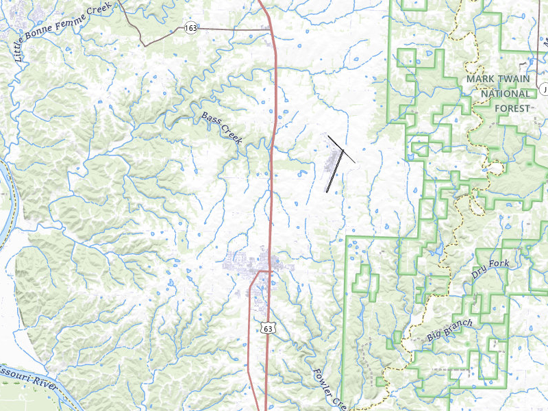 Radar-estimated hail-size map of the storm over Ashland, MO on Apr 17, 2026