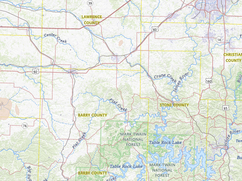 Radar-estimated hail-size map of the storm over Aurora, MO on Jun 7, 2026