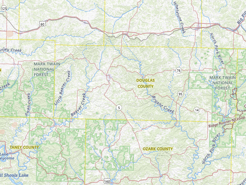 Radar-estimated hail-size map of the storm over Ava, MO on Mar 4, 2026