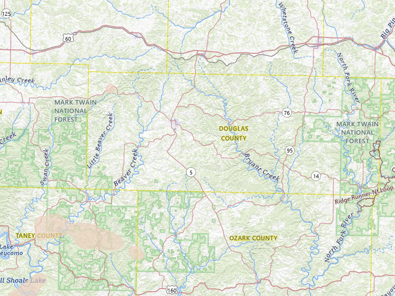 Radar-estimated hail-size map of the storm over Ava, MO on May 30, 2026