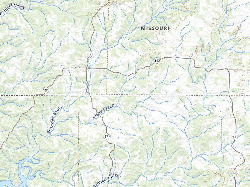Radar-estimated hail-size map of the storm over Bakersfield, MO on Mar 4, 2026