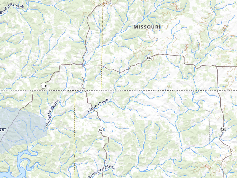 NEXRAD radar-signature map of the hail storm over Bakersfield, MO on Mar 4, 2026
