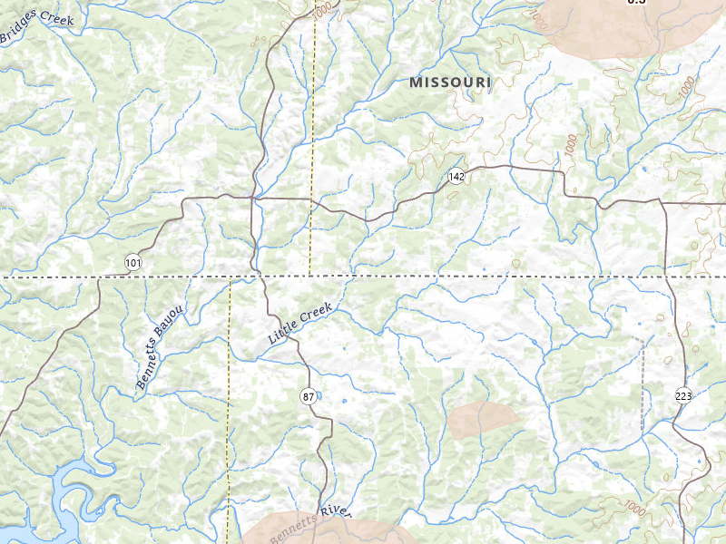 Radar-estimated hail-size map of the storm over Bakersfield, MO on Aug 6, 2026