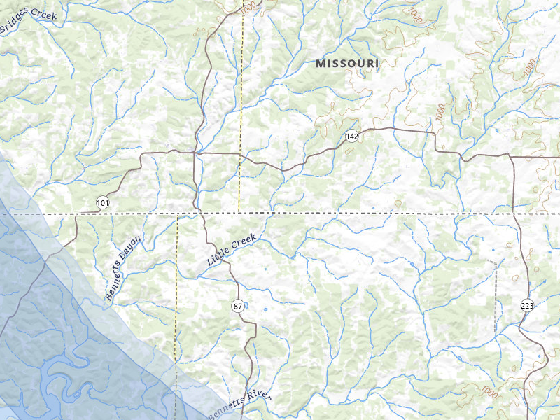 NEXRAD radar-signature map of the hail storm over Bakersfield, MO on Aug 22, 2026