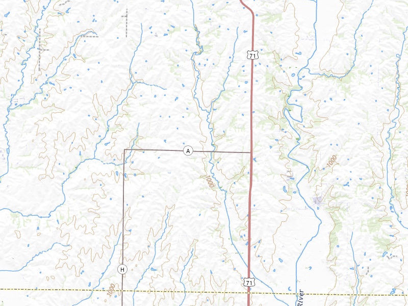 Radar-estimated hail-size map of the storm over Barnard, MO on Apr 23, 2026