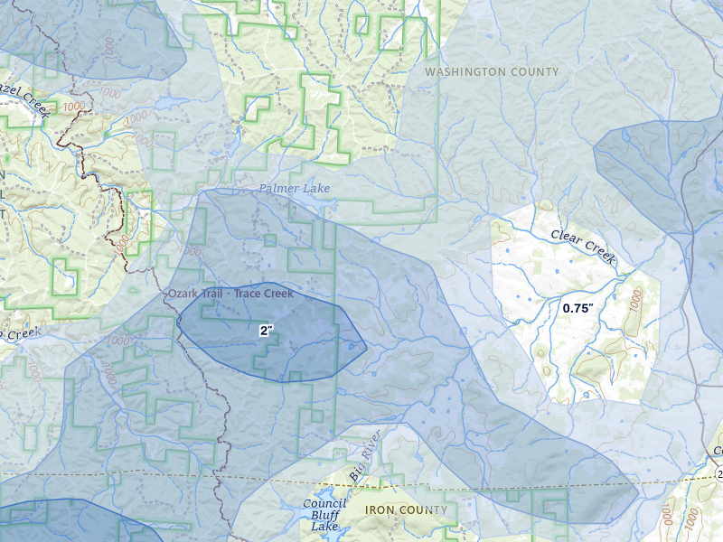 NEXRAD radar-signature map of the hail storm over Belgrade, MO on May 31, 2026