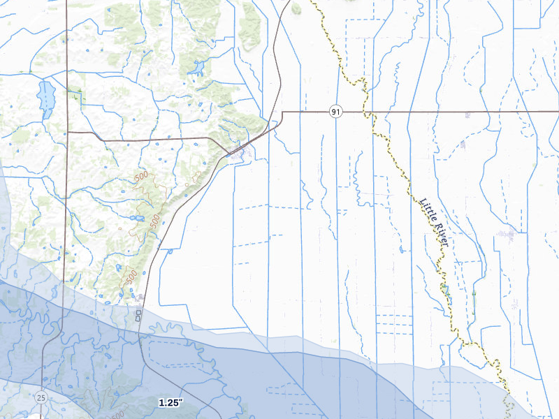 NEXRAD radar-signature map of the hail storm over Bell City, MO on Jul 9, 2026