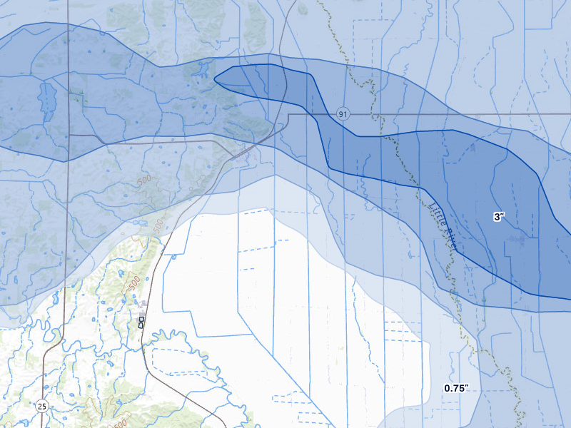 NEXRAD radar-signature map of the hail storm over Bell City, MO on Aug 19, 2026