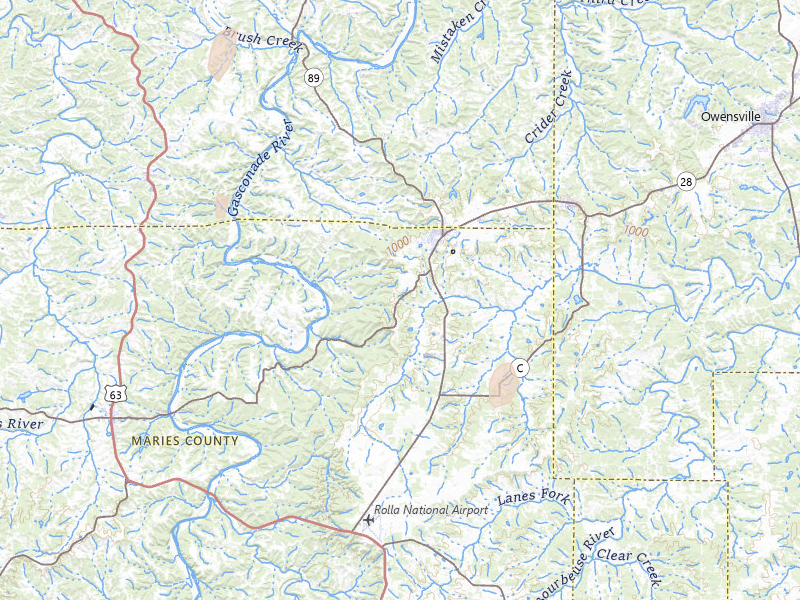 Radar-estimated hail-size map of the storm over Belle, MO on Jul 5, 2026