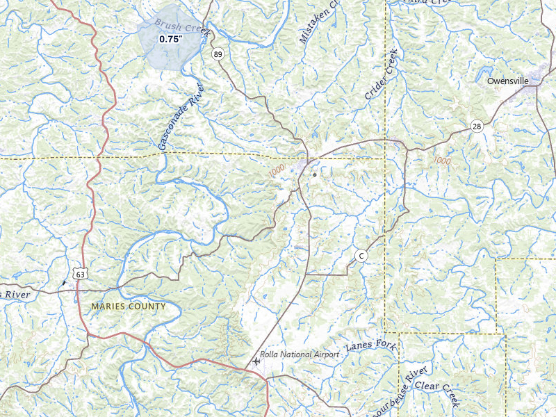 NEXRAD radar-signature map of the hail storm over Belle, MO on Jul 5, 2026