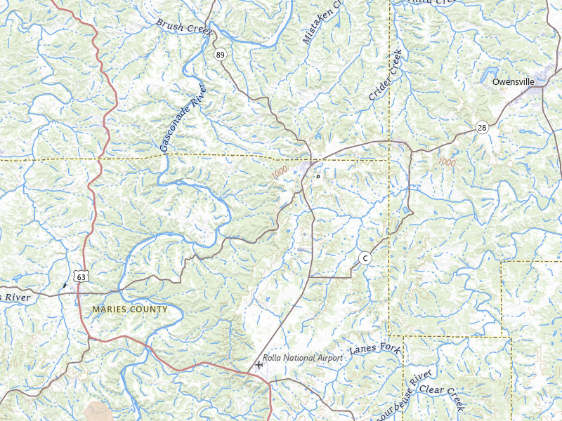 Radar-estimated hail-size map of the storm over Belle, MO on Jul 10, 2026