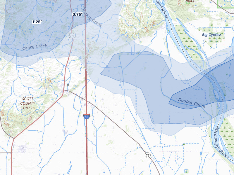 NEXRAD radar-signature map of the hail storm over Benton, MO on Jun 26, 2026