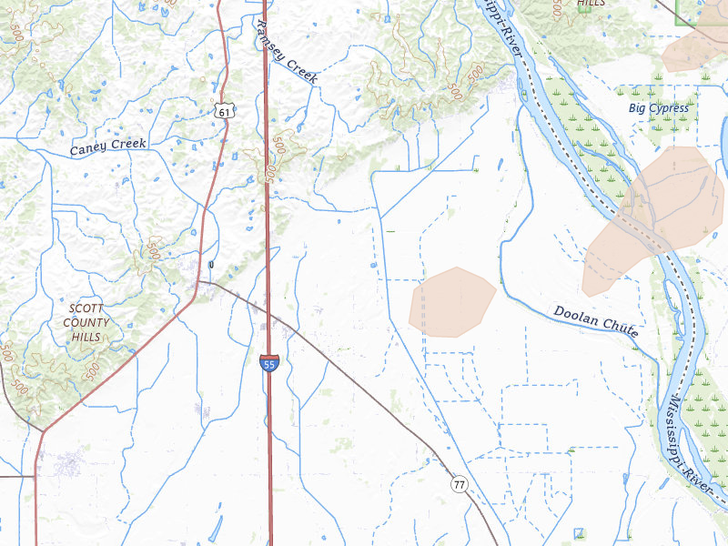Radar-estimated hail-size map of the storm over Benton, MO on Jul 31, 2026