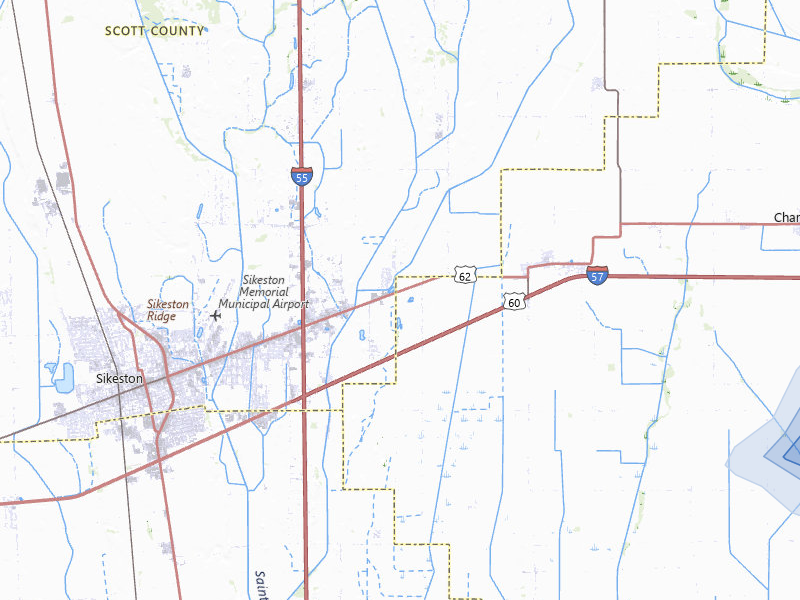 NEXRAD radar-signature map of the hail storm over Bertrand, MO on Jul 5, 2026