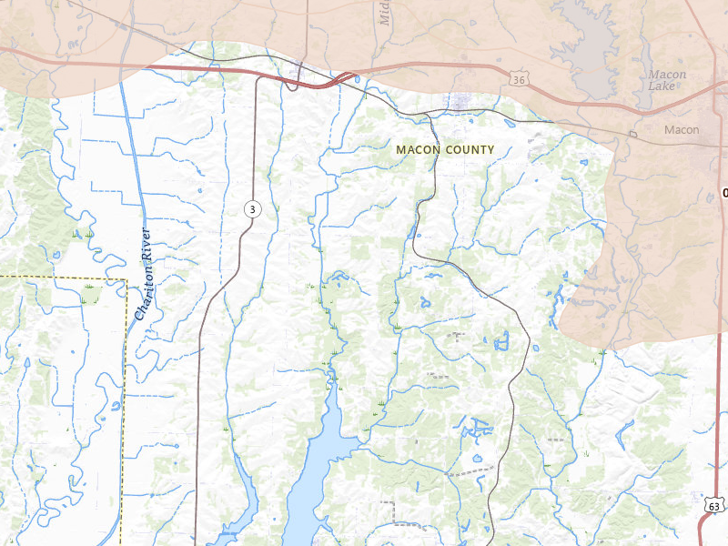 Radar-estimated hail-size map of the storm over Bevier, MO on Jun 11, 2026