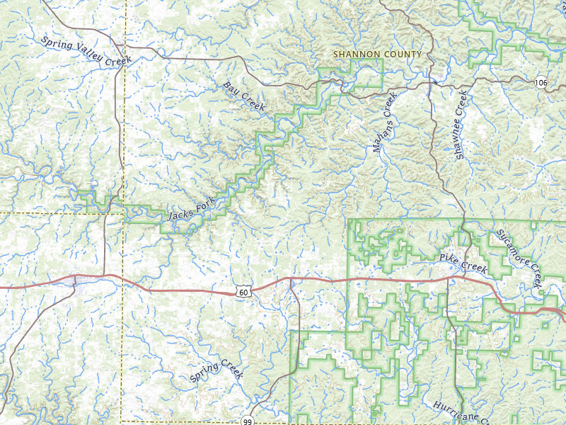 Radar-estimated hail-size map of the storm over Birch Tree, MO on Apr 23, 2026