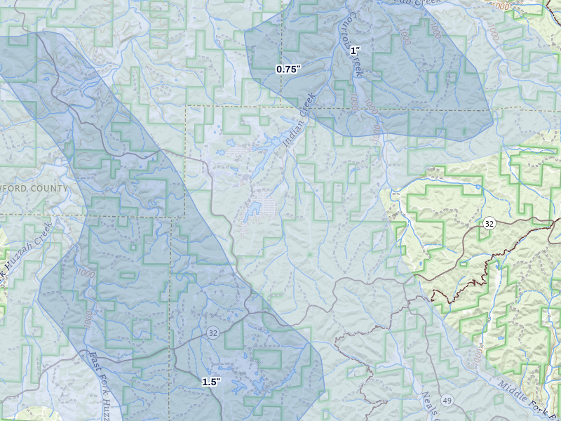 NEXRAD radar-signature map of the hail storm over Bixby, MO on Jul 9, 2026