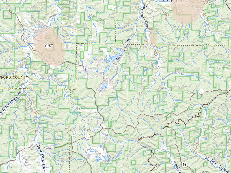 Radar-estimated hail-size map of the storm over Bixby, MO on Aug 18, 2026