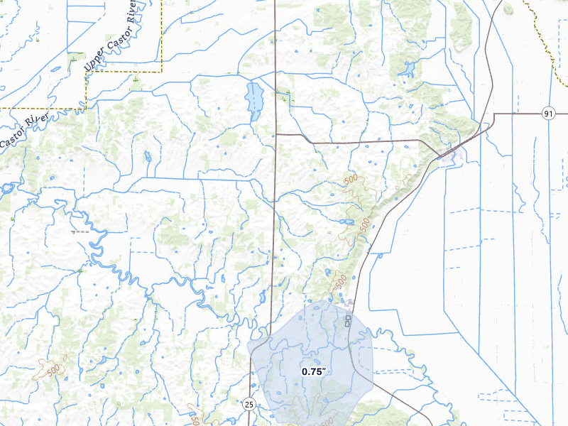 NEXRAD radar-signature map of the hail storm over Bloomfield, MO on Jun 1, 2026