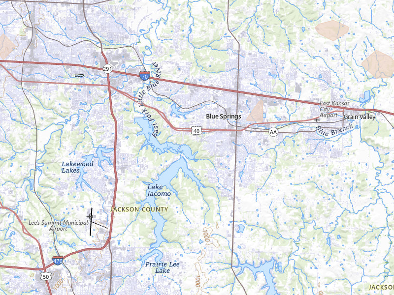 Radar-estimated hail-size map of the storm over Blue Springs, MO on Apr 17, 2026