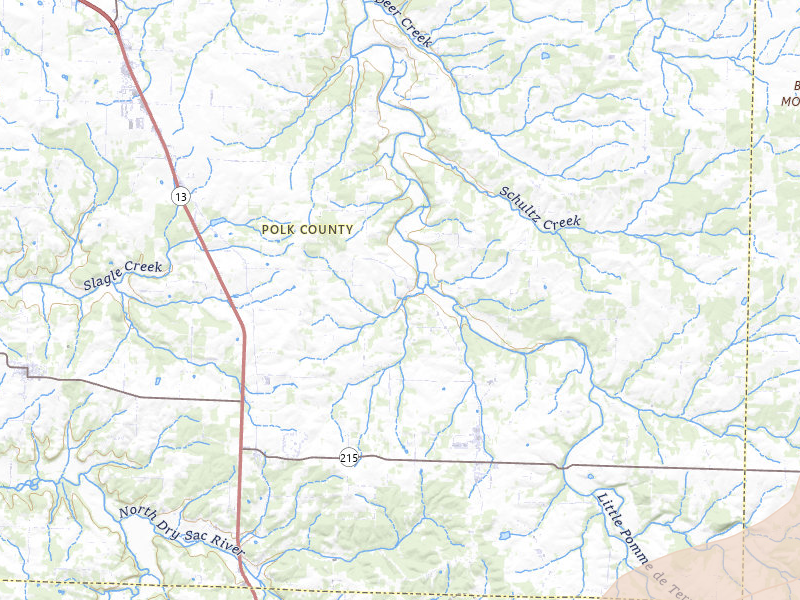 Radar-estimated hail-size map of the storm over Bolivar, MO on Apr 28, 2026