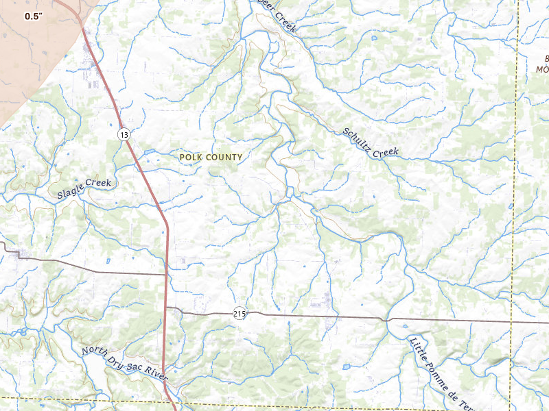 Radar-estimated hail-size map of the storm over Bolivar, MO on May 18, 2026