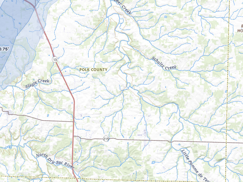 NEXRAD radar-signature map of the hail storm over Bolivar, MO on May 18, 2026