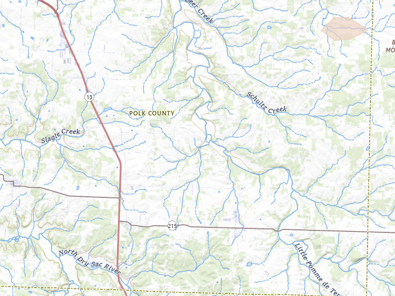 Radar-estimated hail-size map of the storm over Bolivar, MO on Jun 17, 2026