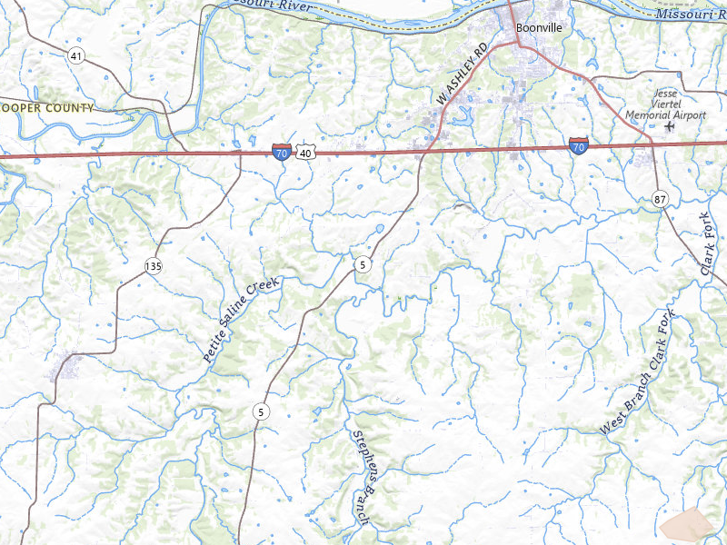 Radar-estimated hail-size map of the storm over Boonville, MO on May 31, 2026