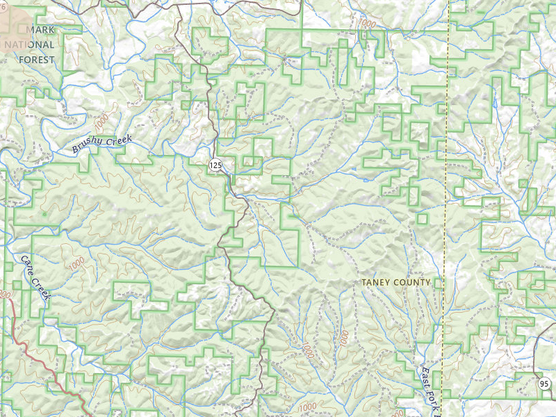 Radar-estimated hail-size map of the storm over Bradleyville, MO on Apr 28, 2026