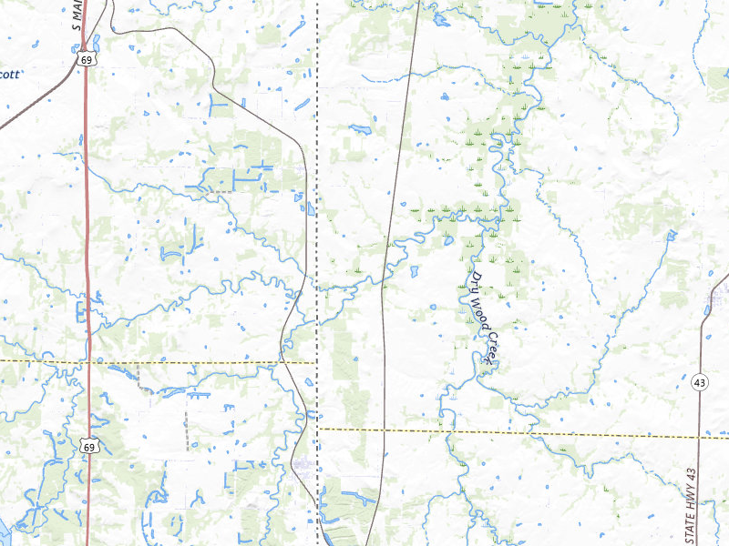Radar-estimated hail-size map of the storm over Bronaugh, MO on Apr 26, 2026