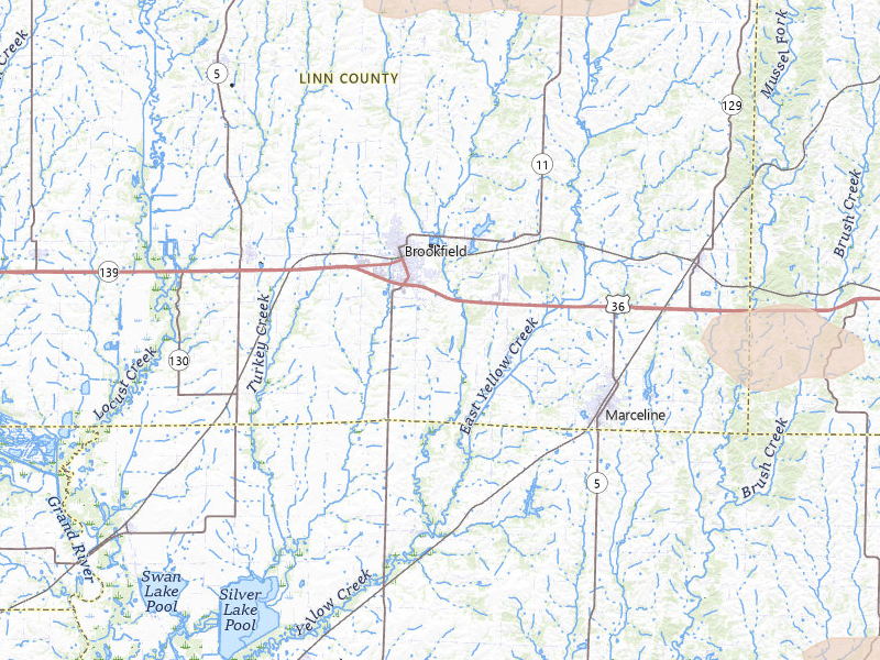 Radar-estimated hail-size map of the storm over Brookfield, MO on May 4, 2026