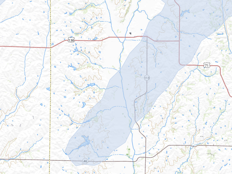 NEXRAD radar-signature map of the hail storm over Burlington Junction, MO on Apr 26, 2026