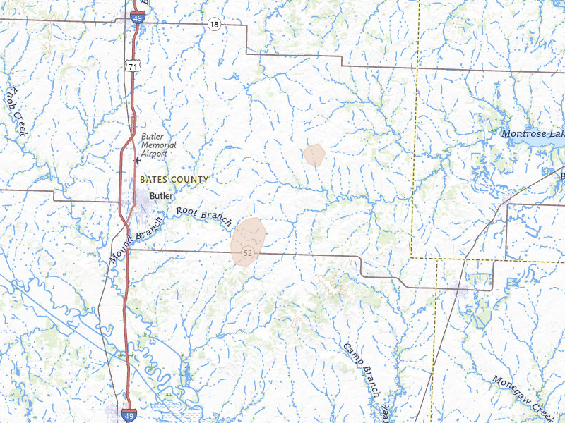Radar-estimated hail-size map of the storm over Butler, MO on Apr 17, 2026