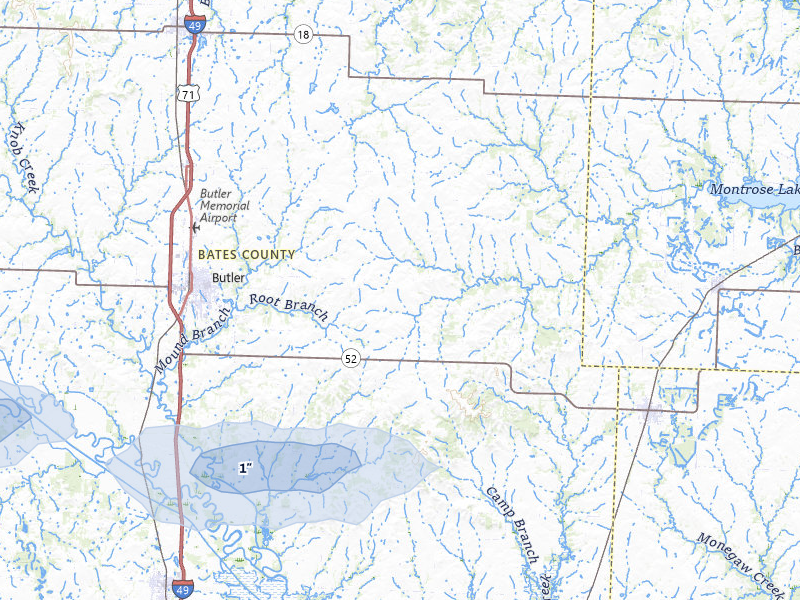 NEXRAD radar-signature map of the hail storm over Butler, MO on May 31, 2026