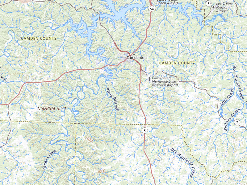 Radar-estimated hail-size map of the storm over Camdenton, MO on Jul 4, 2026