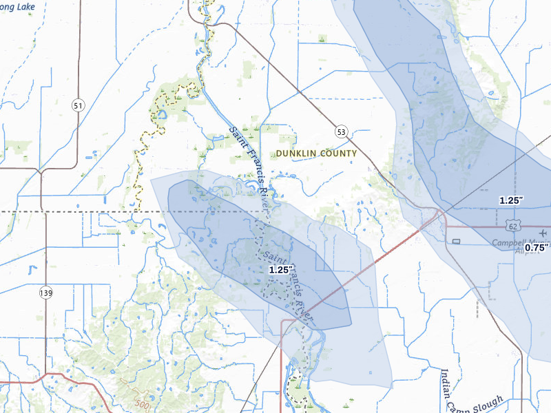 NEXRAD radar-signature map of the hail storm over Campbell, MO on May 31, 2026
