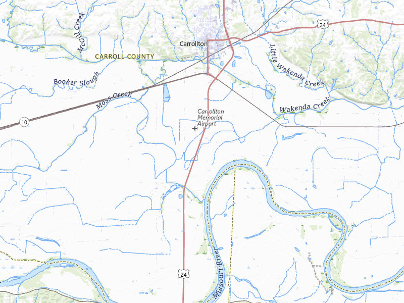 Radar-estimated hail-size map of the storm over Carrollton, MO on May 31, 2026