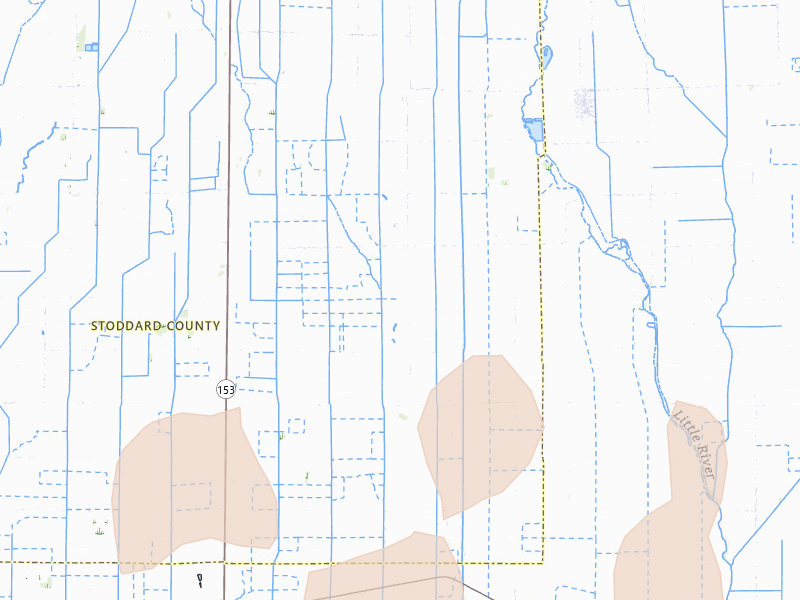 Radar-estimated hail-size map of the storm over Catron, MO on Apr 27, 2026