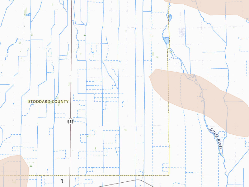 Radar-estimated hail-size map of the storm over Catron, MO on Jul 9, 2026