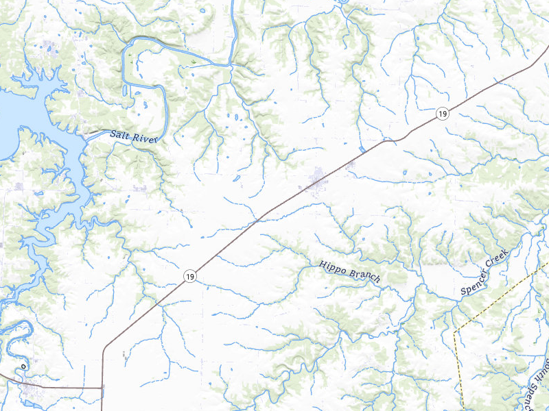 Radar-estimated hail-size map of the storm over Center, MO on May 3, 2026