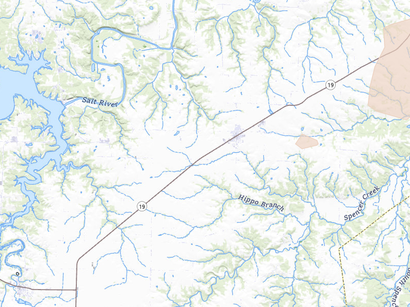 Radar-estimated hail-size map of the storm over Center, MO on May 31, 2026
