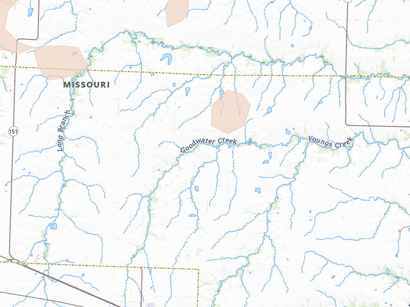 Radar-estimated hail-size map of the storm over Centralia, MO on May 4, 2026