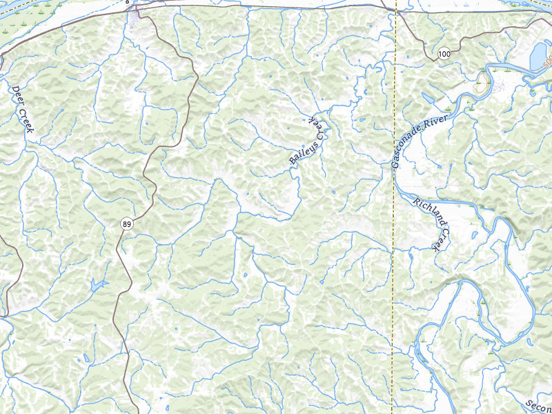 Radar-estimated hail-size map of the storm over Chamois, MO on Apr 27, 2026