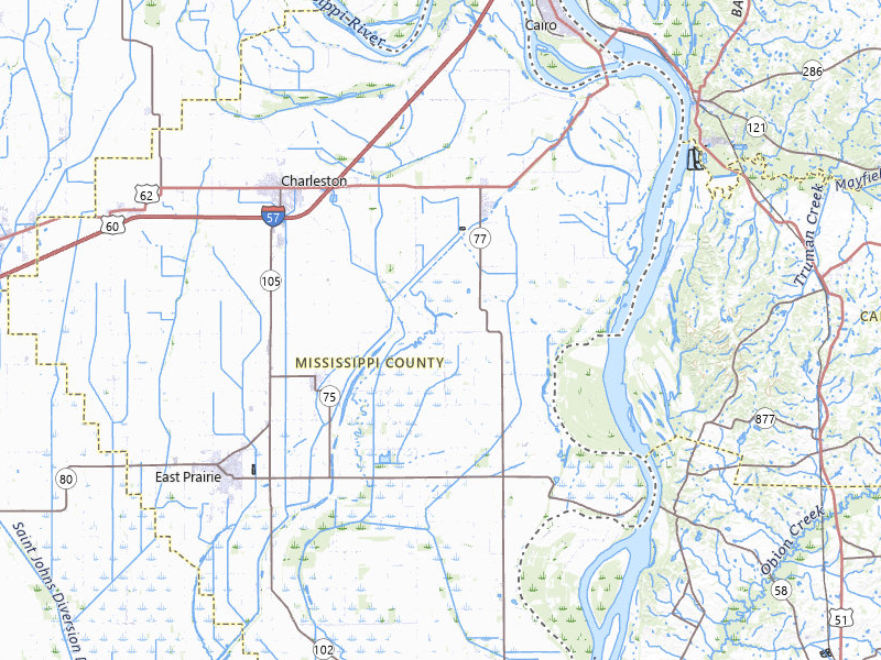 NEXRAD radar-signature map of the hail storm over Charleston, MO on Jun 8, 2026