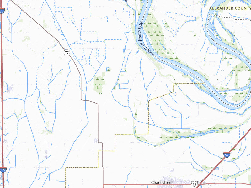 Radar-estimated hail-size map of the storm over Charleston, MO on Jun 9, 2026