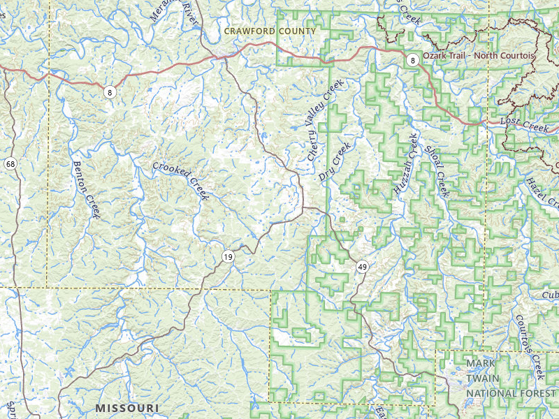 Radar-estimated hail-size map of the storm over Cherryville, MO on Jul 10, 2026